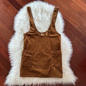 Free People Cord Pinafore Mini Dress